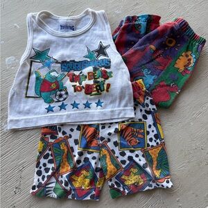 Vintage White and Colorful Dinosaur Outfit Lot